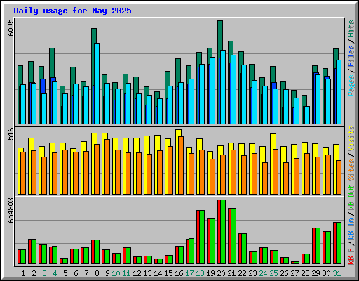 Daily usage for May 2025