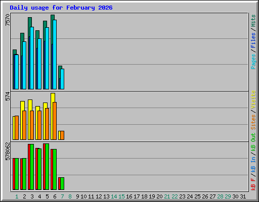 Daily usage for February 2026