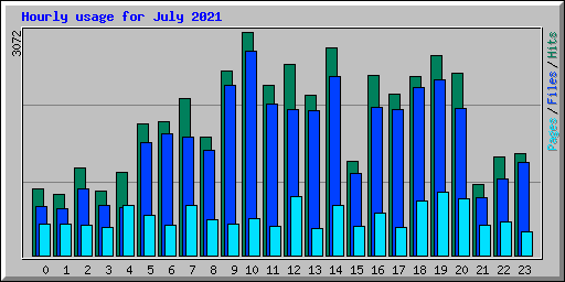 Hourly usage for July 2021