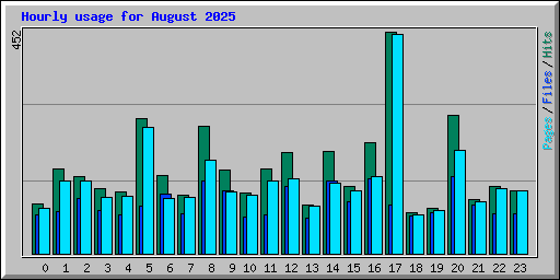 Hourly usage for August 2025
