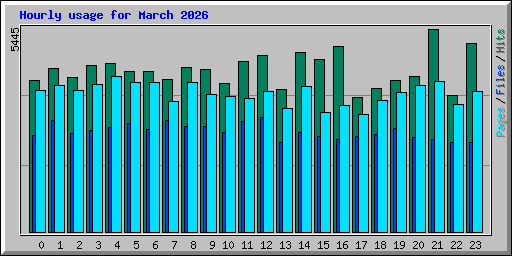Hourly usage for March 2026